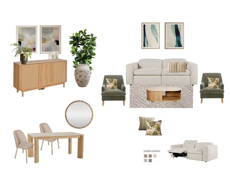 Living + Dining Interior Design Mood Board by IIDR Interior Design