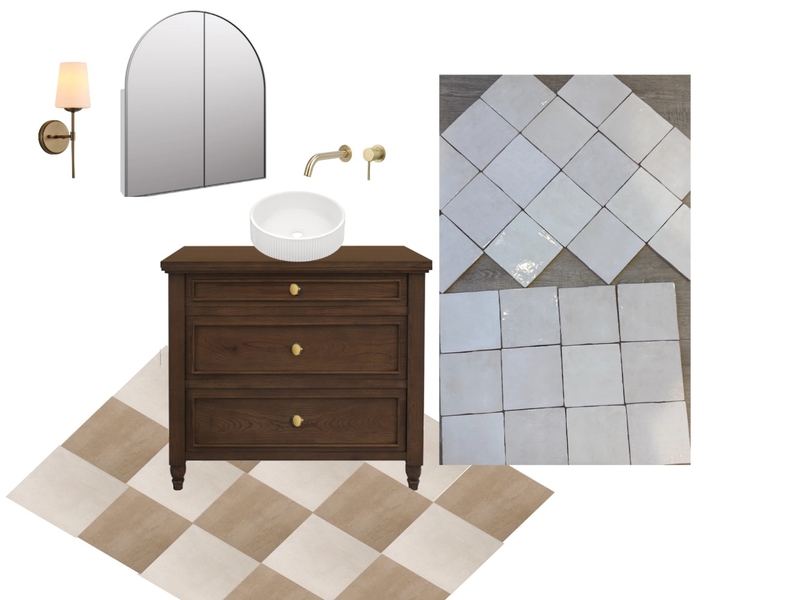 Ensuite - Spanish Tiles & Checker Interior Design Mood Board by victoriastewart95