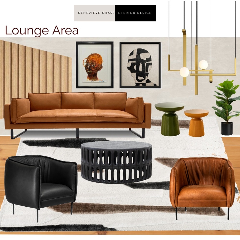 Project DM Sample Board Lounge Area Interior Design Mood Board by Genevieve Chase Interior Design