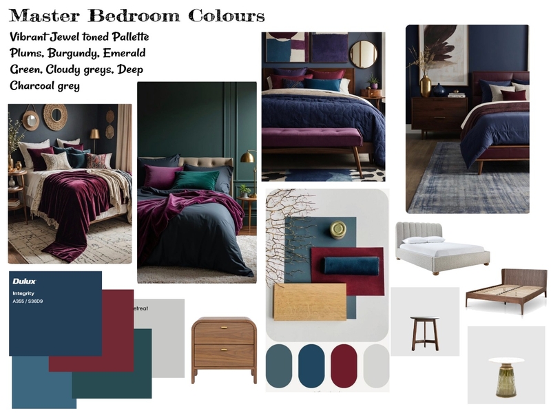 Master Bedroom Colours Option 2 Interior Design Mood Board by Small Interiors
