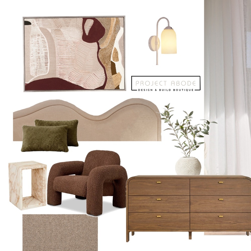 WARM NEUTRAL BEDROOM Modern Australian Style Interior Design Mood Board by Project Abode
