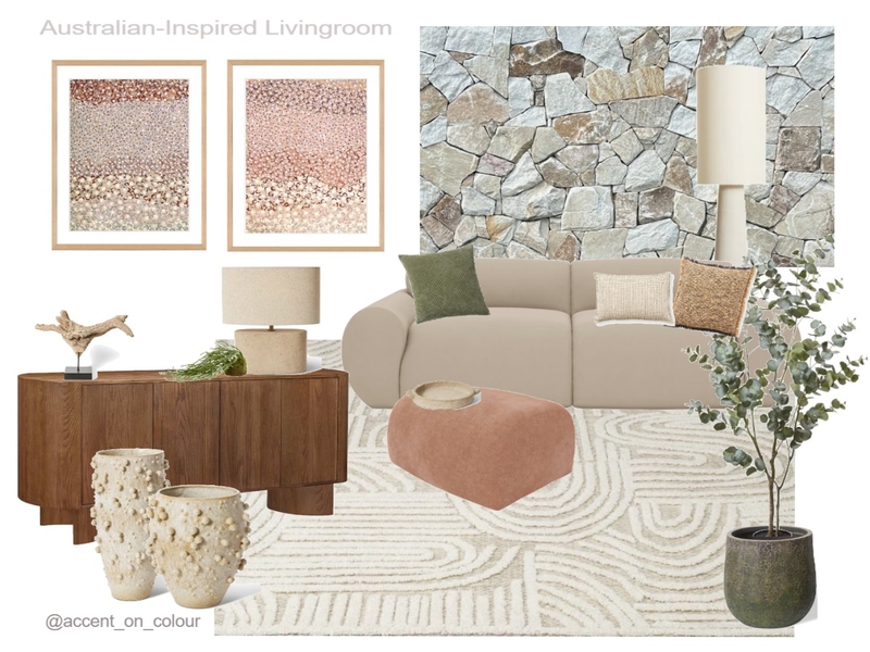 Australian-Inspired Livingroom Interior Design Mood Board by Accent on Colour