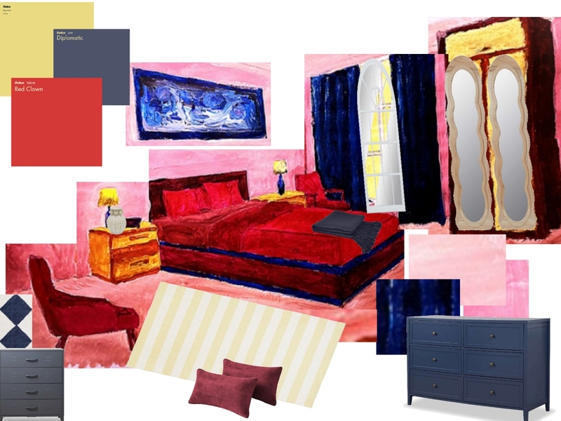 Triadic Interior Design Mood Board by HAL0015@MONTEREY.VIC.EDU.AU