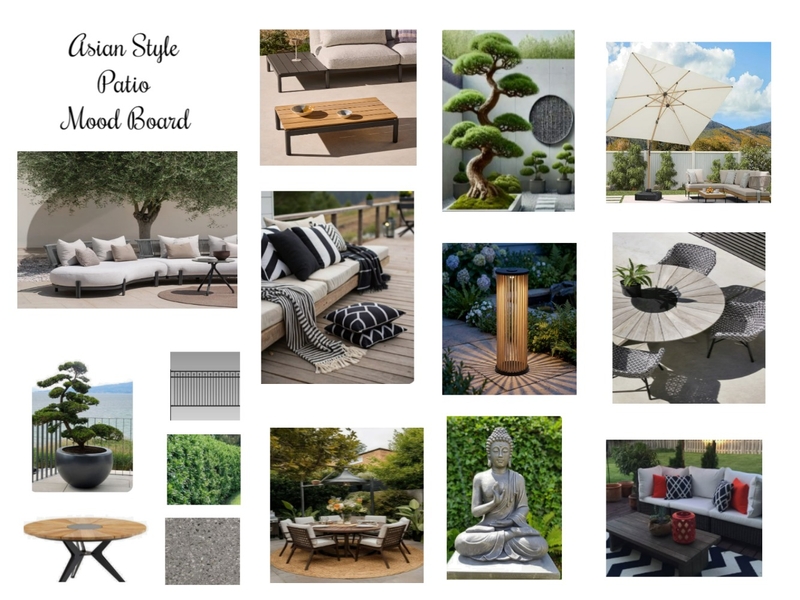 asian style patio Interior Design Mood Board by lisabet