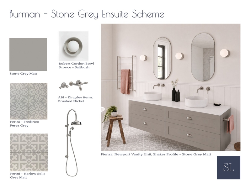 Burman - Stone Grey Matt Interior Design Mood Board by Sharon Lynch Interior Design