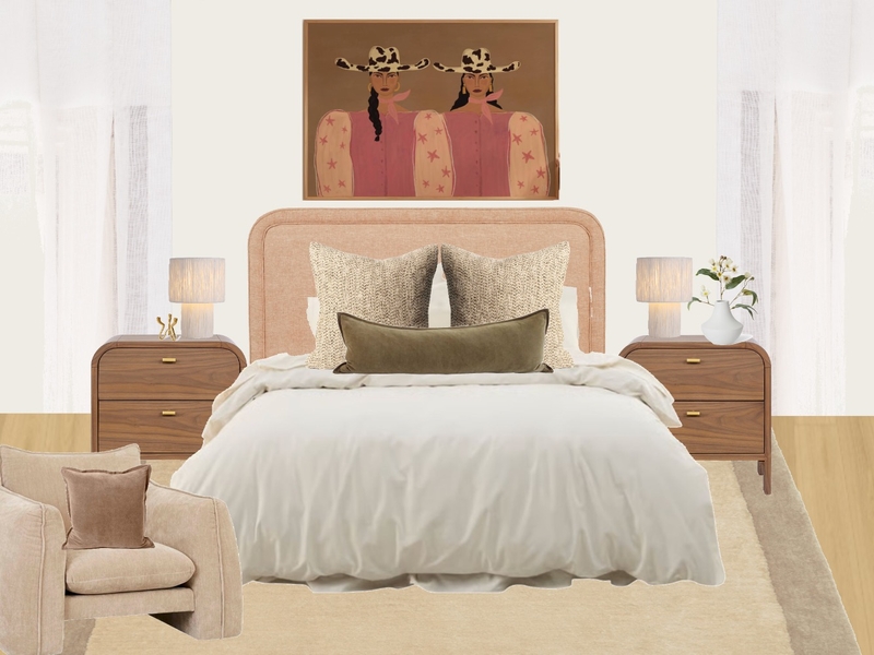 peach and khaki bedroom Interior Design Mood Board by CiaanClarke