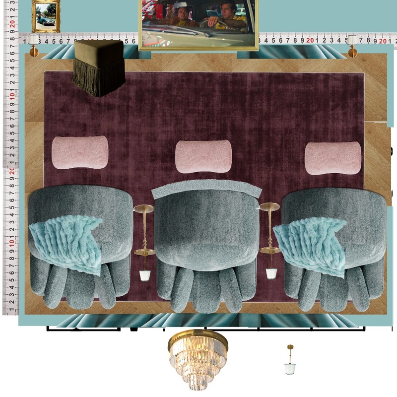 Cinema Blue Colour Drench Interior Design Mood Board by dl2407