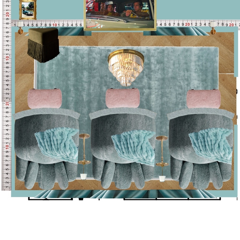 Cinema Blue Colour Drench Interior Design Mood Board by dl2407