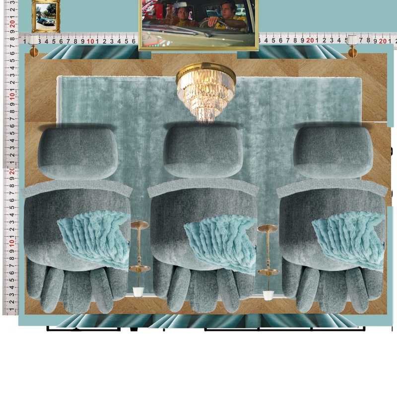 Cinema Blue Colour Drench Interior Design Mood Board by dl2407