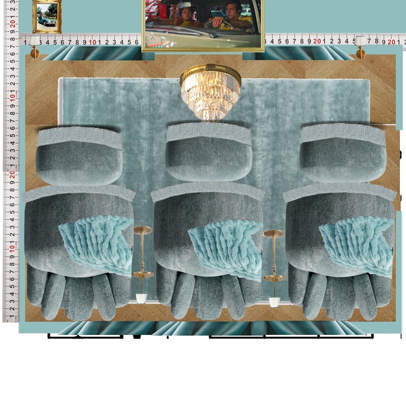 Cinema Blue Colour Drench Interior Design Mood Board by dl2407