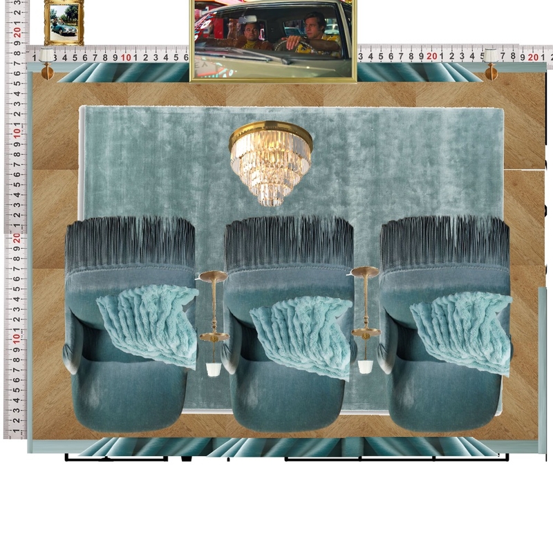 Cinema Blue Colour Drench Interior Design Mood Board by dl2407