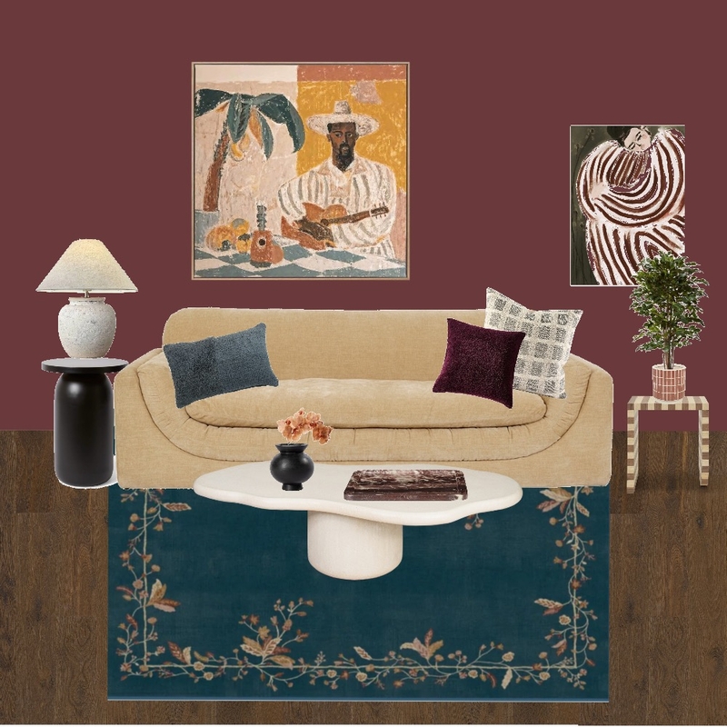 deep red lounge Interior Design Mood Board by izzyweeden