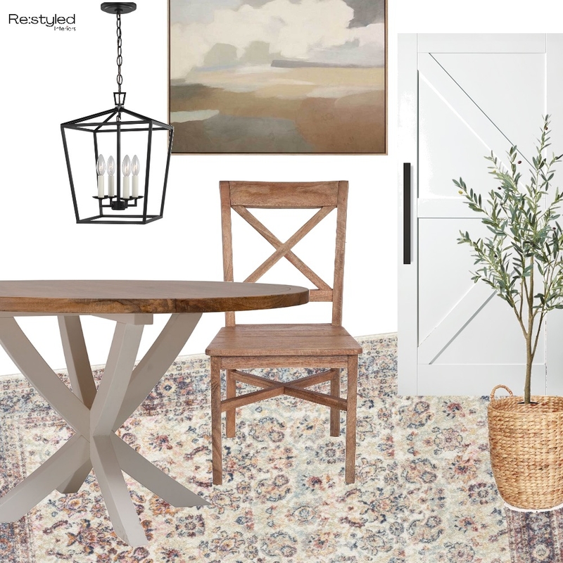 Modern Farmhouse Dining Room Interior Design Mood Board by Restyled Interiors