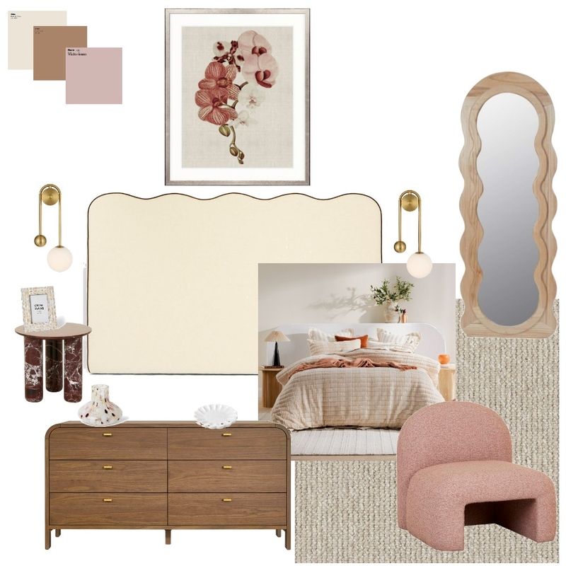 warm organic & cozy bedroom Interior Design Mood Board by A.M. Interior Styling