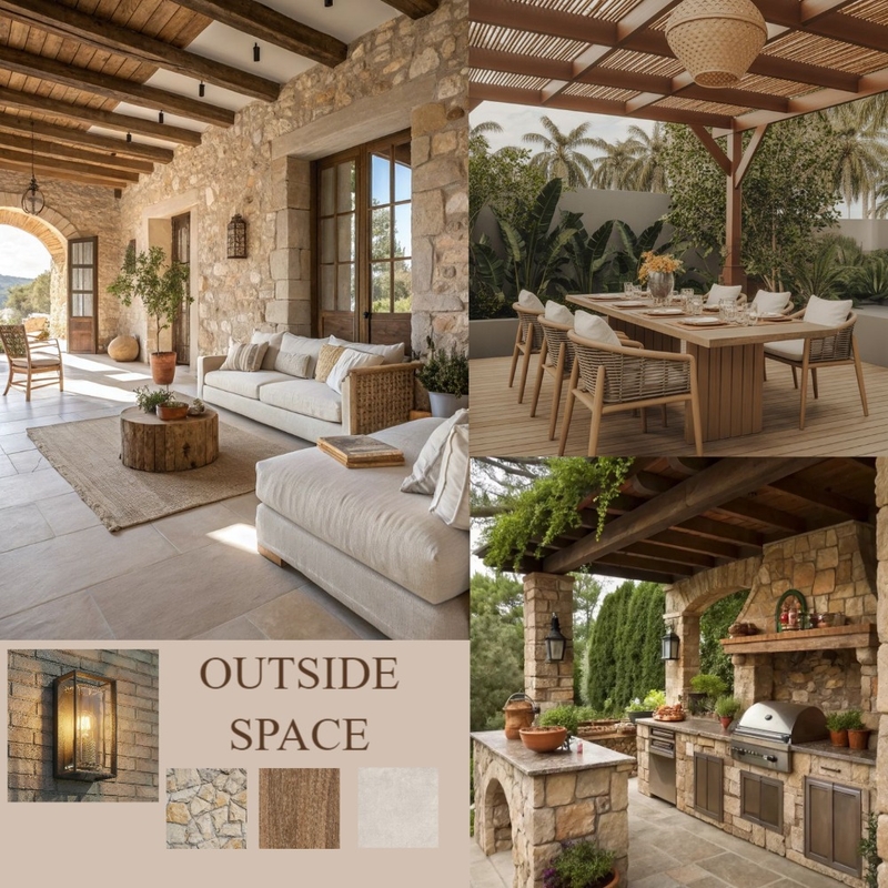 outside space Interior Design Mood Board by themischalatsi