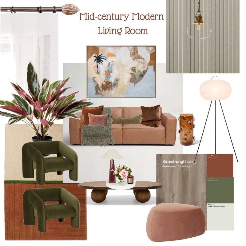 Mid-Century Modern Living Room Interior Design Mood Board by amanda.bond Mid-Century Modern Living Room Interior Design Mood Board by amanda.bond