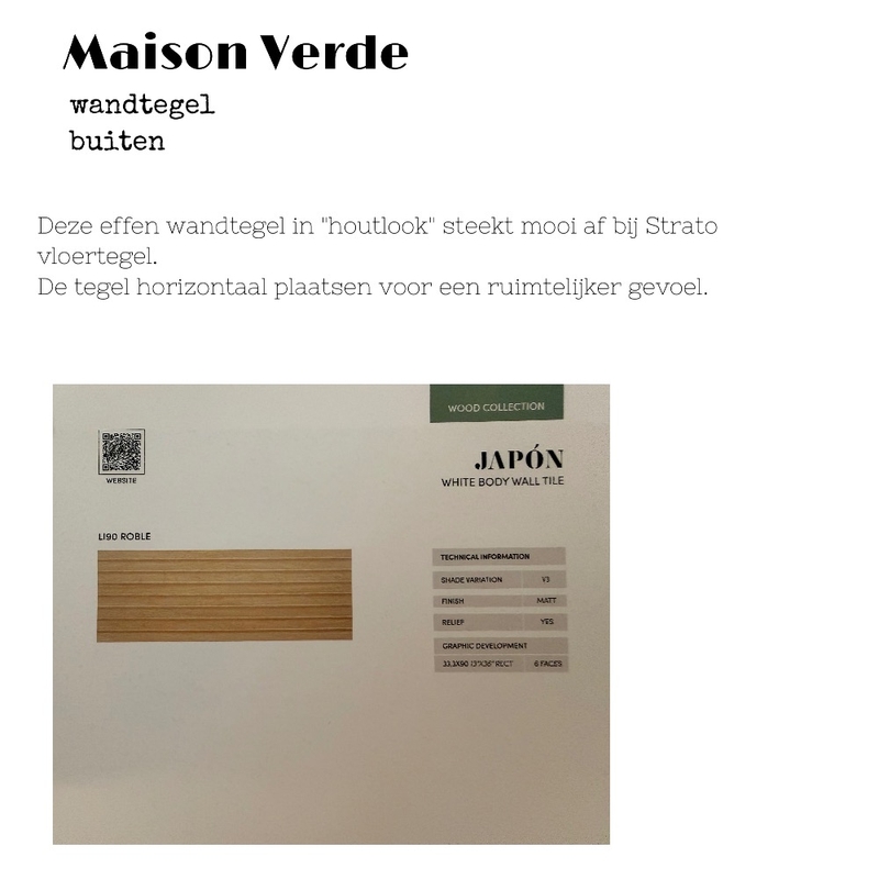 Maison verde buiten wandtegel Interior Design Mood Board by Caroline Romer Snel
