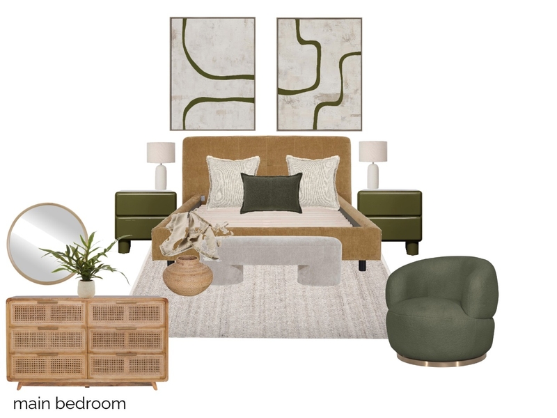 MAIN BEDROOM Interior Design Mood Board by lauren-b