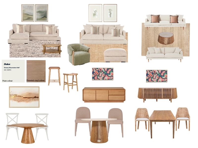 Lounge + Dining Room Interior Design Mood Board by IIDR Interior Design