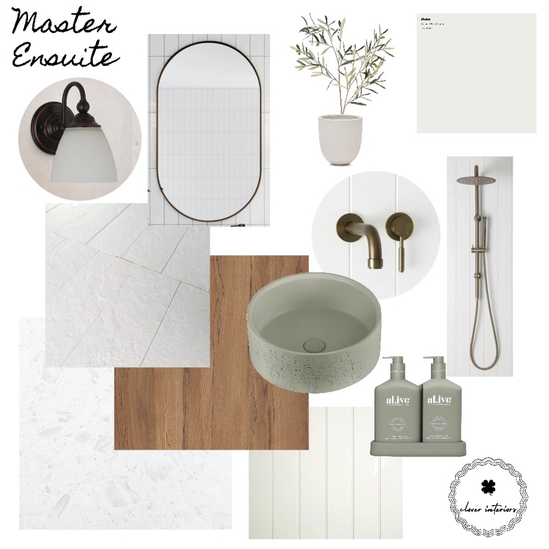 Gingell Ensuite Interior Design Mood Board by CloverInteriors