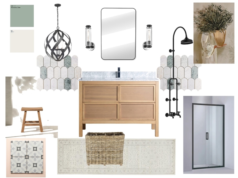 Farmhouse Bathroom Interior Design Mood Board by moneil