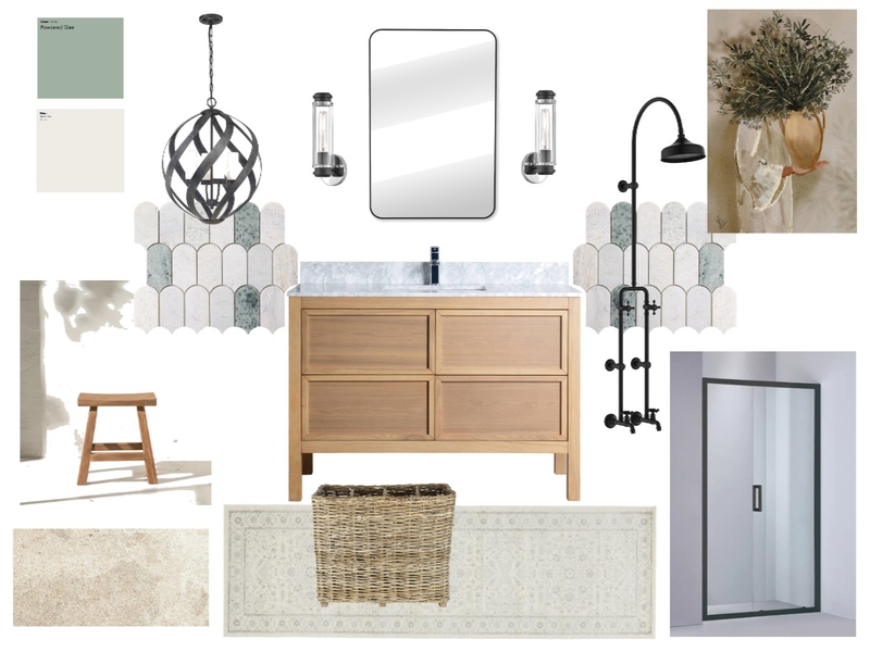 Farmhouse Bathroom Interior Design Mood Board by moneil
