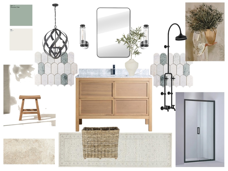 Farmhouse Bathroom Interior Design Mood Board by moneil Farmhouse Bathroom Interior Design Mood Board by moneil