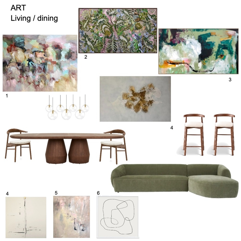 Chapmans ART Living / Dining Interior Design Mood Board by Susan Conterno