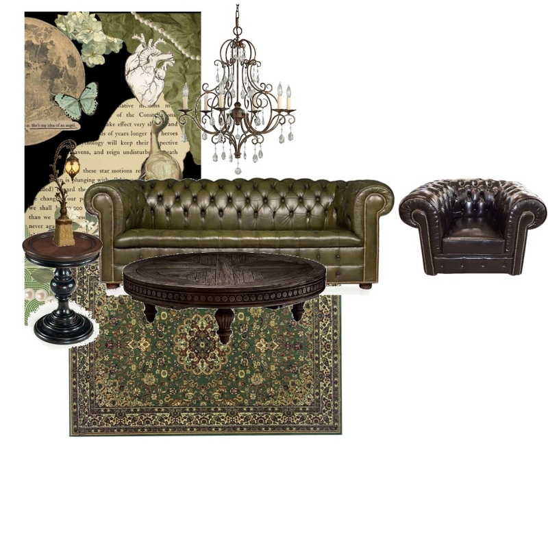 VINTAGE LIVING ROOM Interior Design Mood Board by amna.f