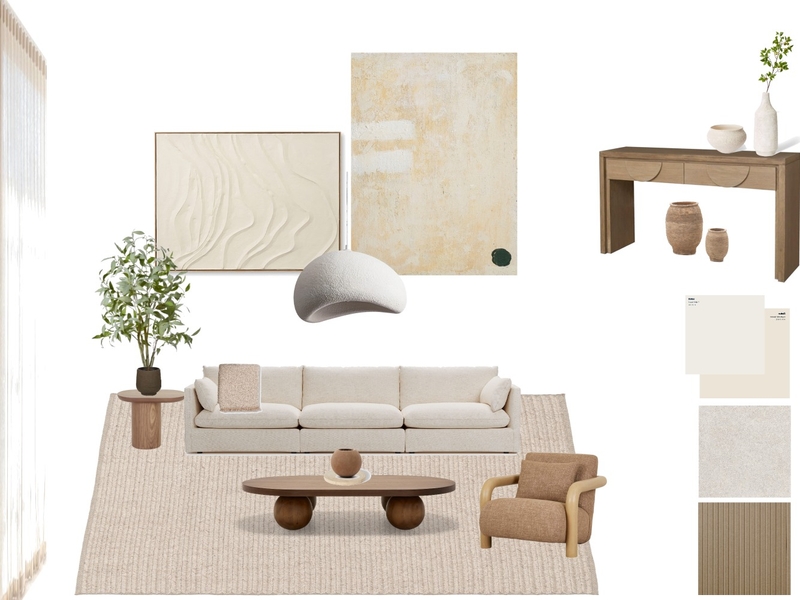 Japandi Sample Board Interior Design Mood Board by aishwaryashetty