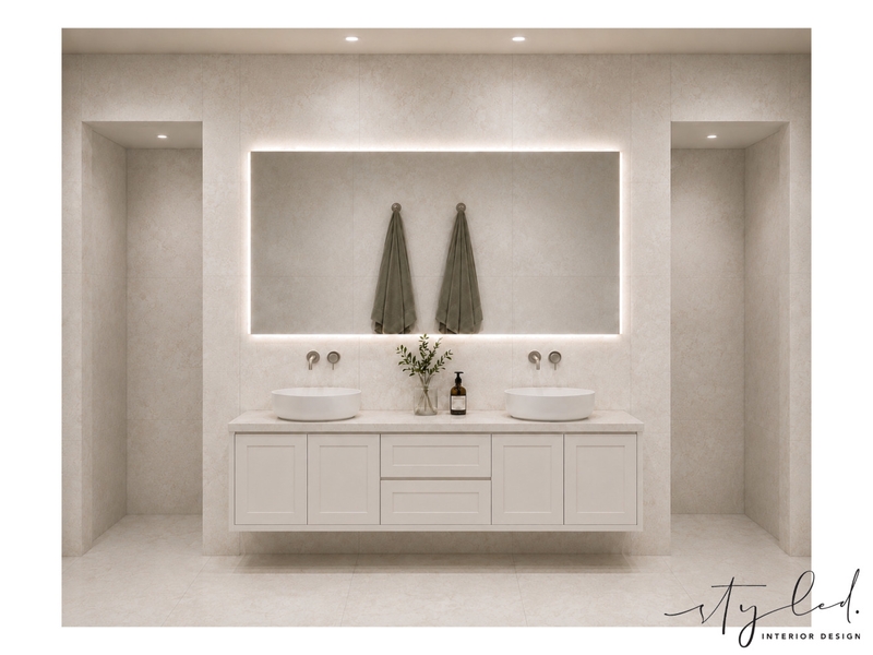 Julie & Tim Ensuite Concept Interior Design Mood Board by Styled Interior Design