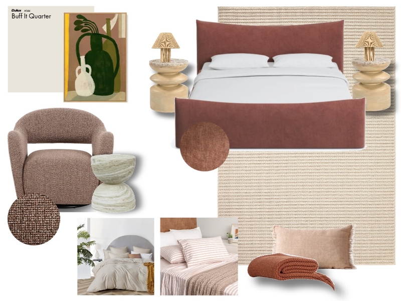 Boronia Bedroom 2 Interior Design Mood Board by Manea Interior Design & Styling
