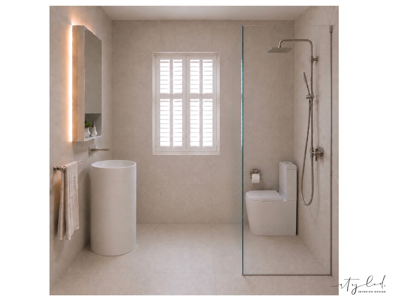 Julie & Tim D/Stairs Bathroom Concept Interior Design Mood Board by Styled Interior Design