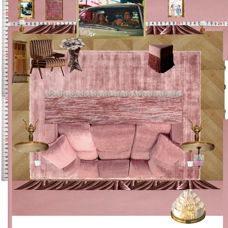 Cinema Mauve Vintage Interior Design Mood Board by dl2407