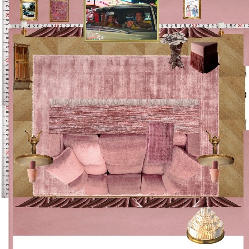 Cinema Mauve Vintage Interior Design Mood Board by dl2407