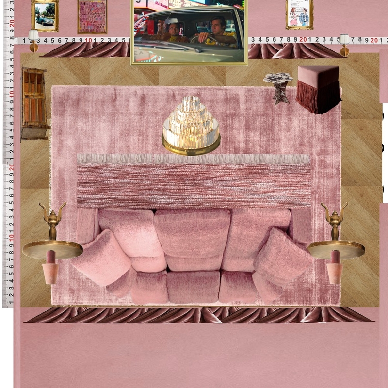 Cinema Mauve Vintage Interior Design Mood Board by dl2407