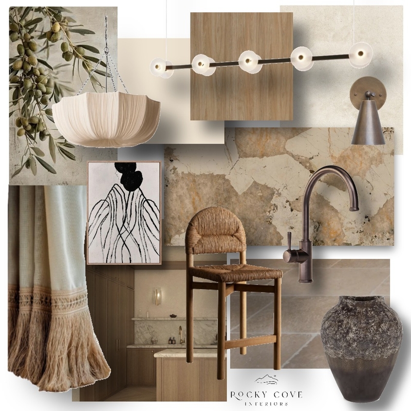 Greek Revival kitchen Interior Design Mood Board by Rocky Cove Interiors