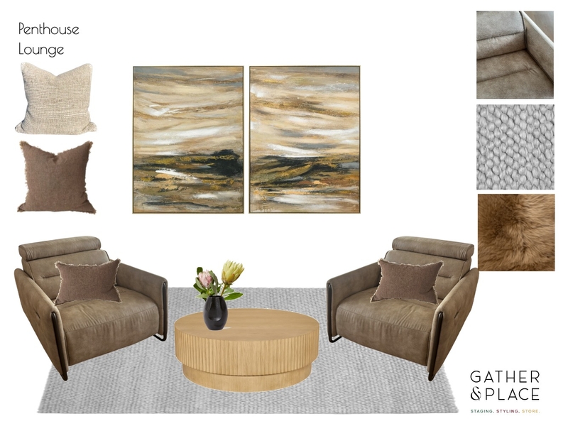 Penthouse Lounge Interior Design Mood Board by Gather & Place
