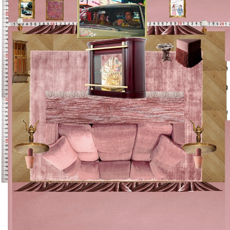Cinema Mauve Vintage Interior Design Mood Board by dl2407