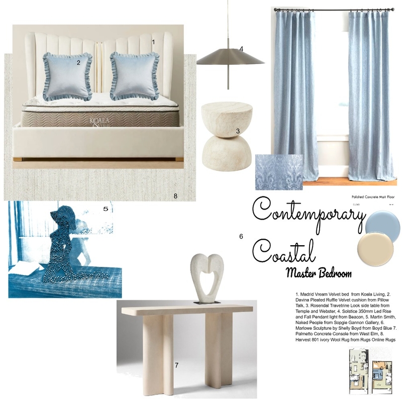 Sample Board Master Bedroom Interior Design Mood Board by Agnes Okret