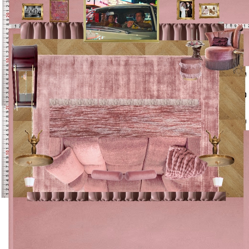 Cinema Mauve Vintage Interior Design Mood Board by dl2407