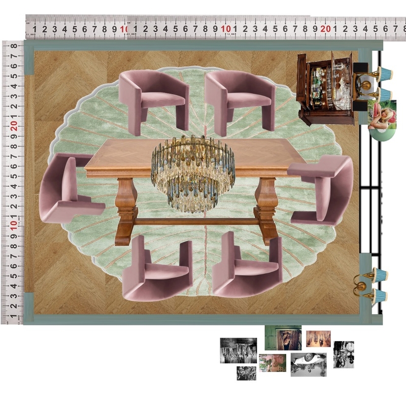 Aqua Dining Room Interior Design Mood Board by dl2407