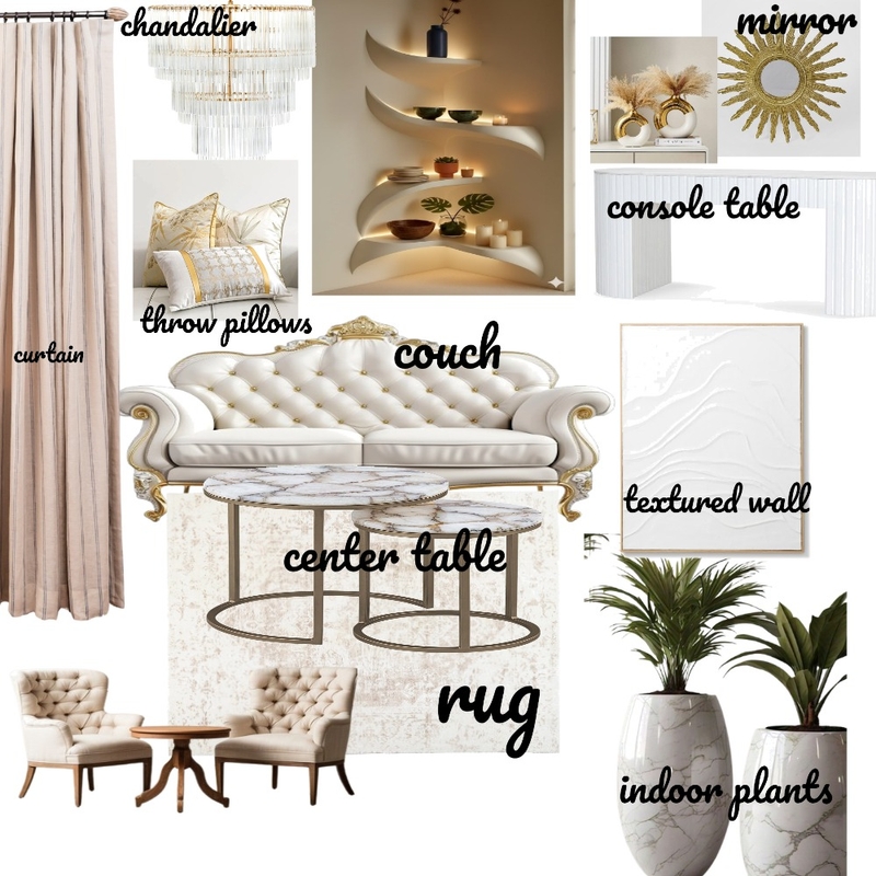 CLASSIC LIVING ROOM Interior Design Mood Board by Otobong