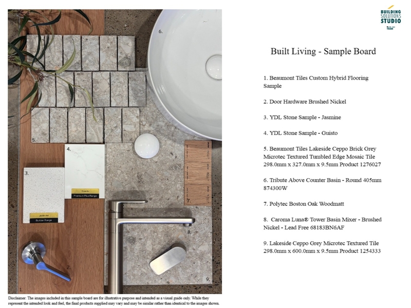 Built Living Sample Board Interior Design Mood Board by bsschwh@bunnings.com.au