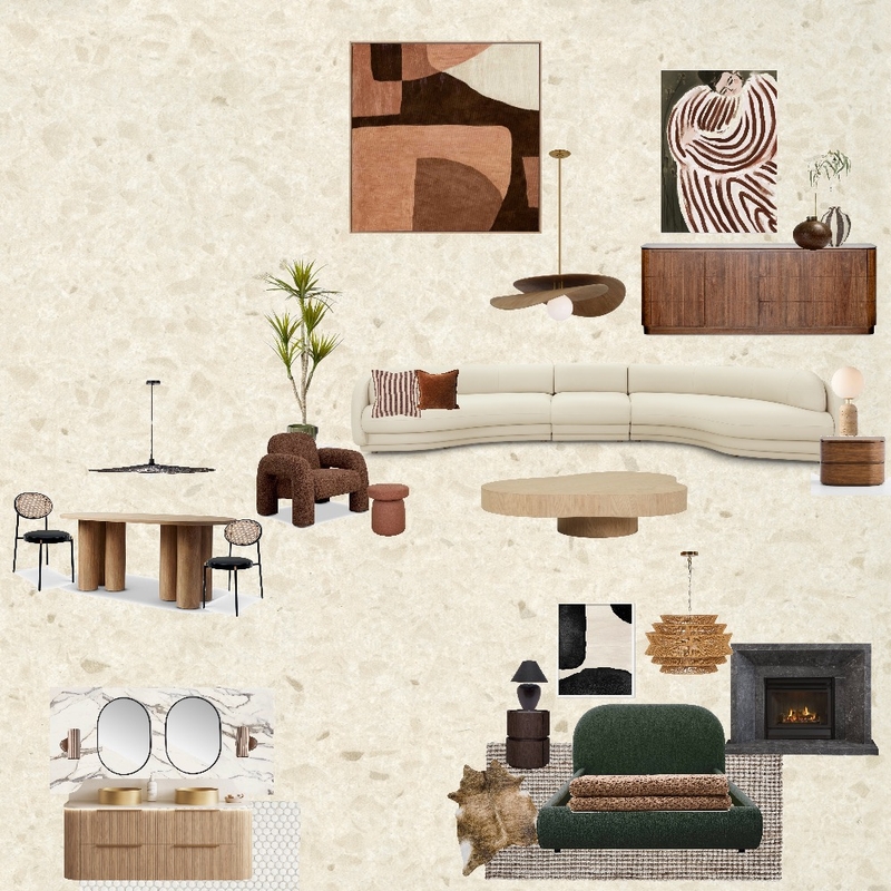 Contemporary Warm Interior Design Mood Board by MelisIDI Contemporary Warm Interior Design Mood Board by MelisIDI