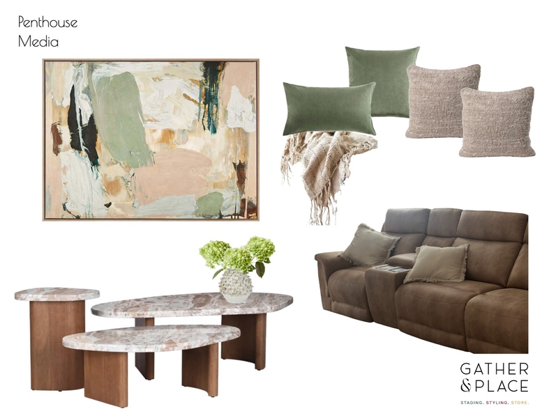 Penthouse Media Interior Design Mood Board by Gather & Place