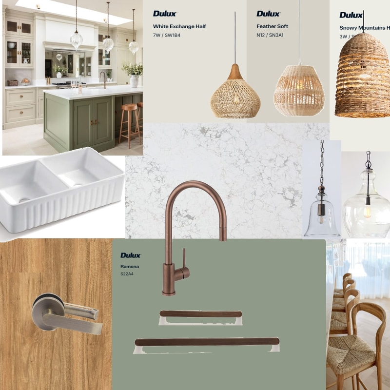 Kitchen green aged bronze Interior Design Mood Board by kathok