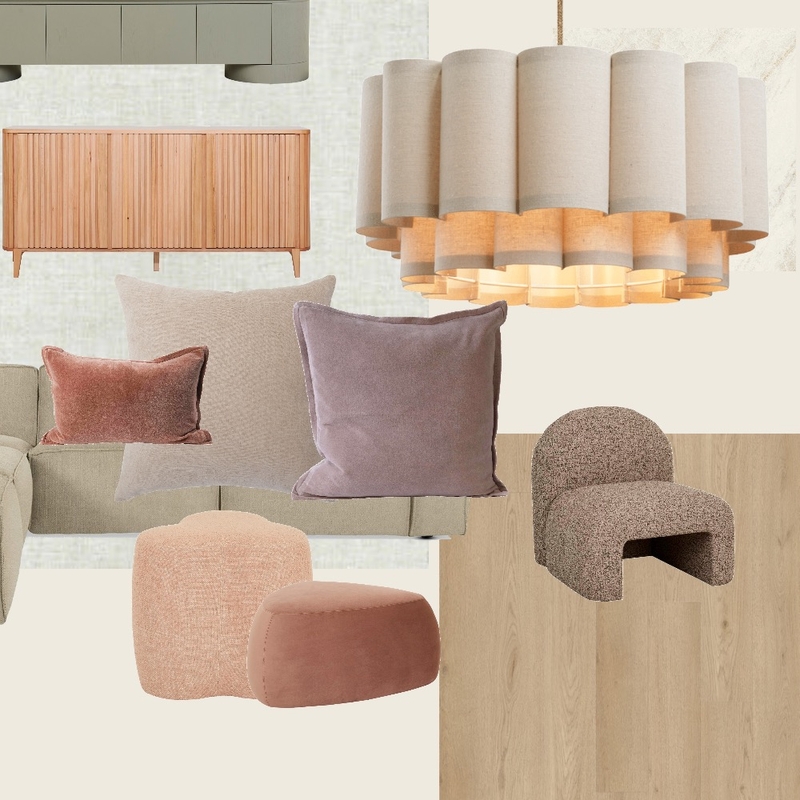 Peach beige living Interior Design Mood Board by Blowers