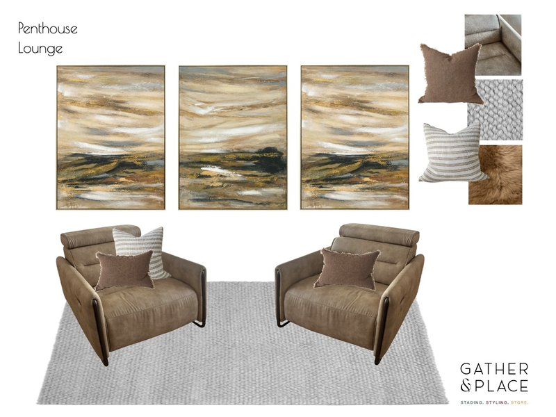 Penthouse Lounge Interior Design Mood Board by Gather & Place