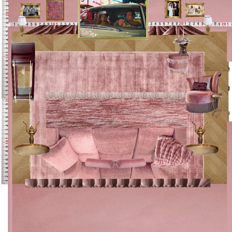 Cinema Mauve Vintage Interior Design Mood Board by dl2407